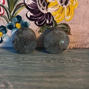 Alternative Earth Organics B Grade Labradorite Plugs 3/4inch 19mm